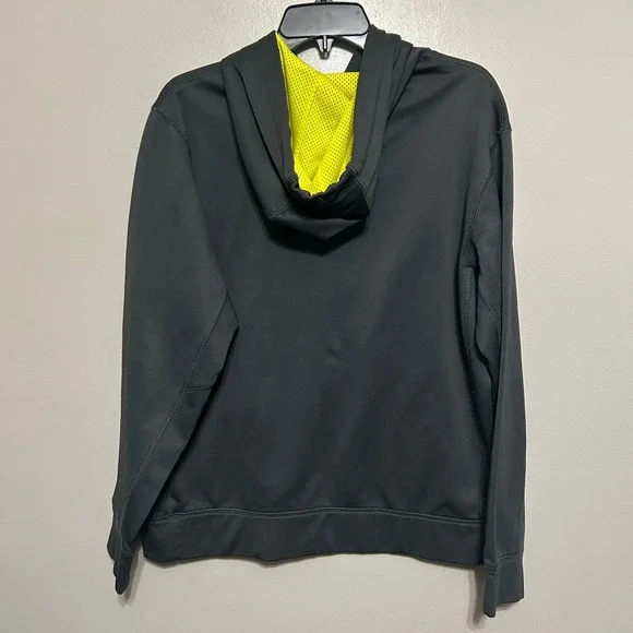 Nike Women's Hoodie M Gray Yellow Therma-FIT Volt Pullover Running Training Neon - Picture 2 of 11